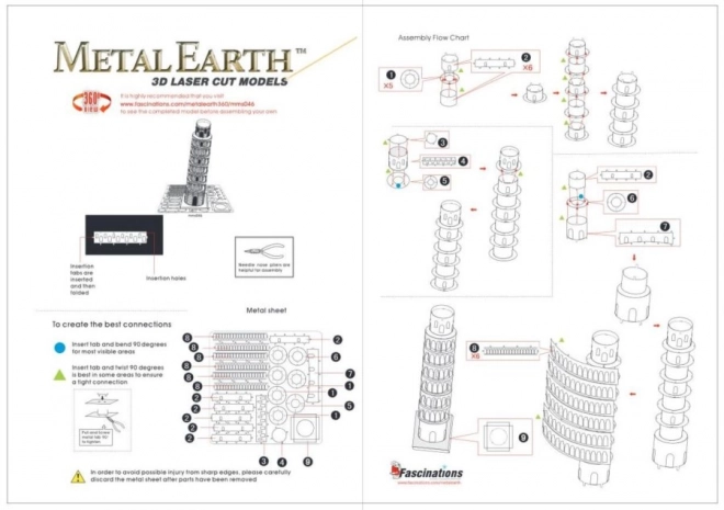 Leaning Tower of Pisa 3D Metal Puzzle