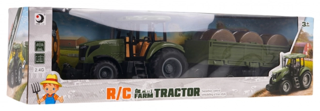 Green Remote Control Tractor with Trailer