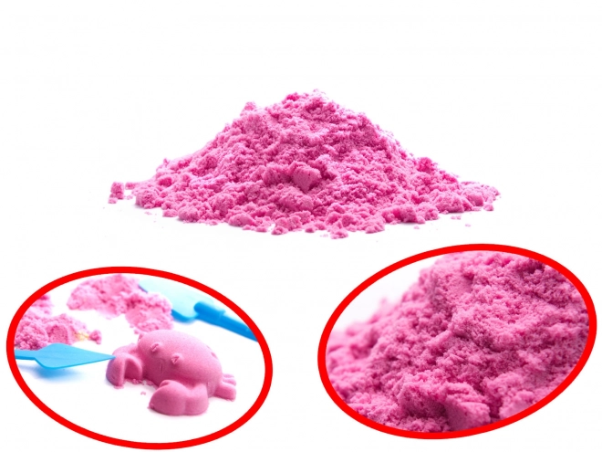 Pink Kinetic Sand Set with Molds and Sandbox