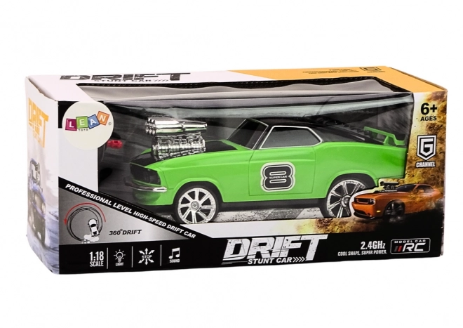 Remote Control Car 1:18 Drift 360 Lights Sounds Green