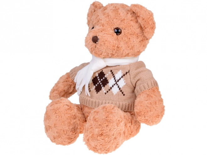 Soft Plush Teddy Bear in Sweater and Scarf