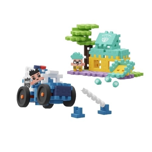 Construction Blocks Waffle Mini - Police Car and Jewelry Store