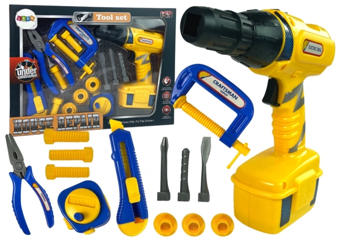 Battery Powered Toy Drill Set for Kids