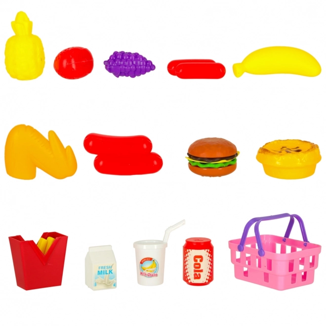 Cestino da picnic con frutta e succhi