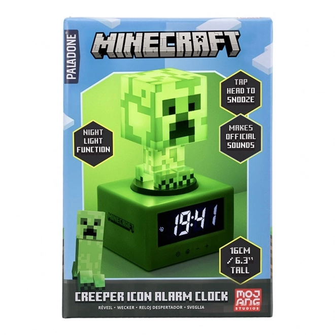 Minecraft Creeper Alarm Clock with Night Light, 16 cm