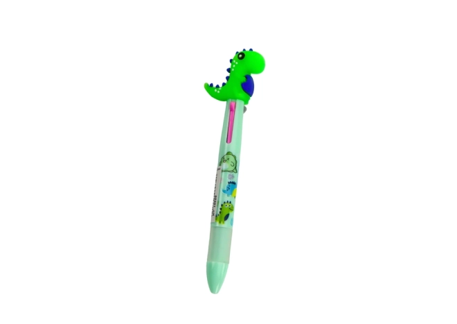 Multicolor Dinosaur Pen with Zip Slider