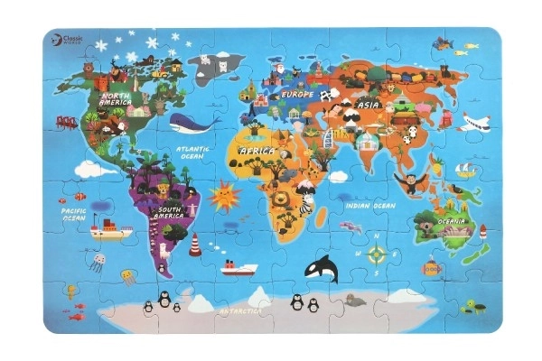 World Map Puzzle for Kids