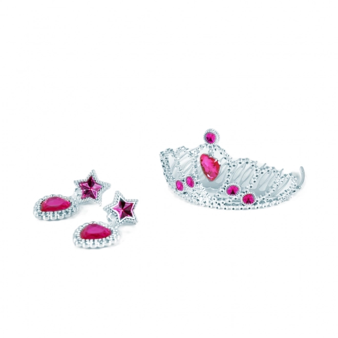 Princess Crown with Earrings Pink