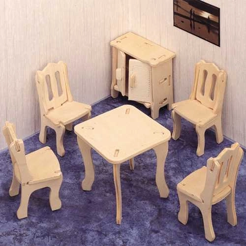 Woodcraft Wooden 3D Puzzle Dining Room