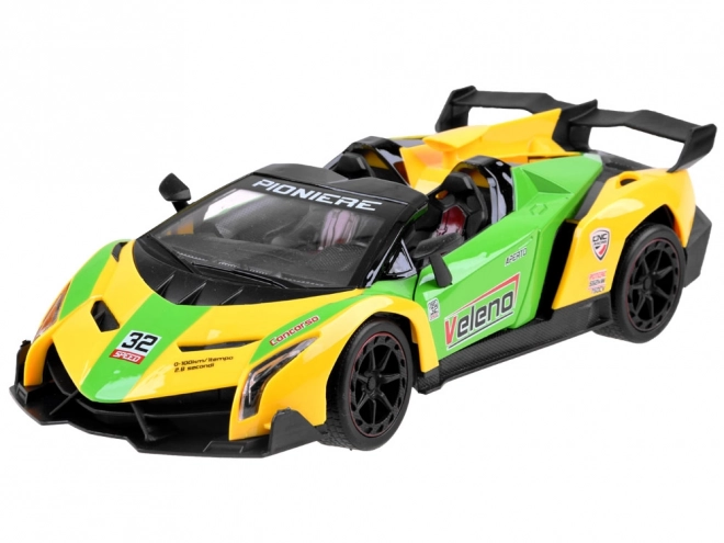 Remote Controlled Sports Car with Opening Doors – Yellow