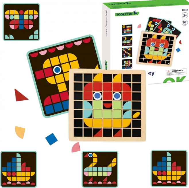 Dřevěná mozaika Tooky Toy Montessori
