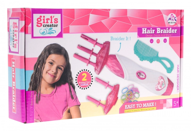 Hair Braiding Set with Interchangeable Attachments