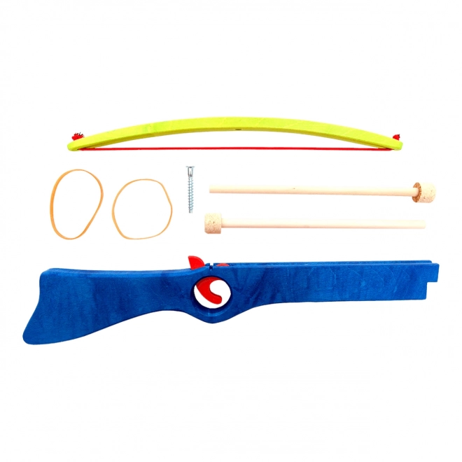 Wooden Crossbow Blue for Kids