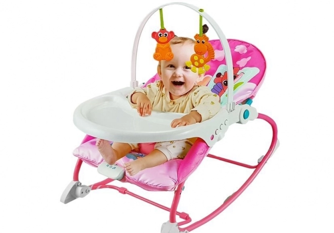 Rocking Cradle and High Chair 2-in-1 Pink