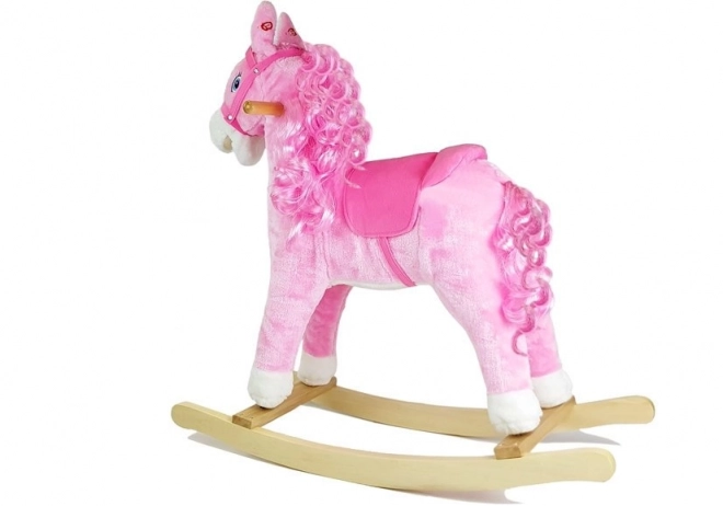 Pink Rocking Horse with Curls and Sound