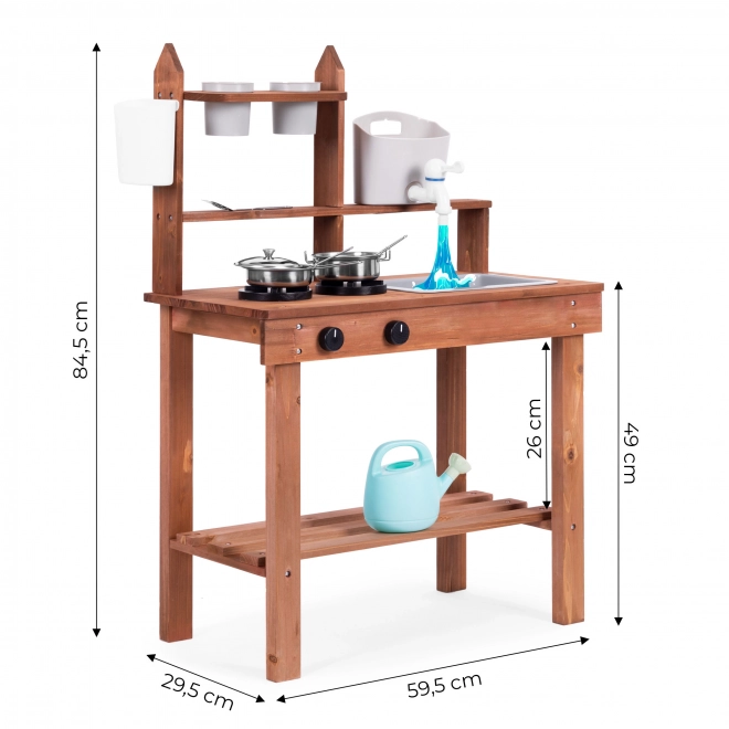 Children's Outdoor Mud Kitchen Made of Fir Wood by Ecotoys