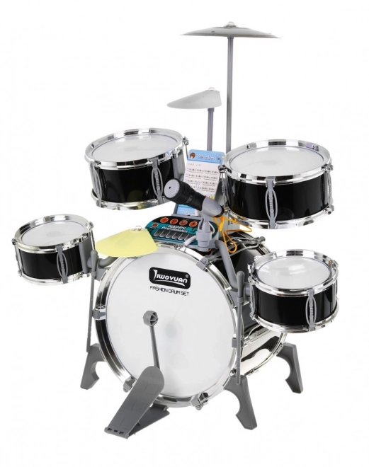 Musical Set: Drum Kit with Keyboard and Microphone for Kids 3+ with Light-Up Drums