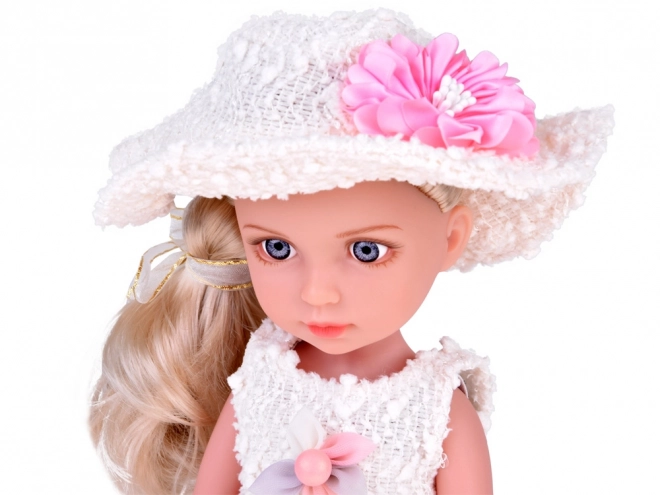 Elegant Doll with Hat and Long Blonde Hair