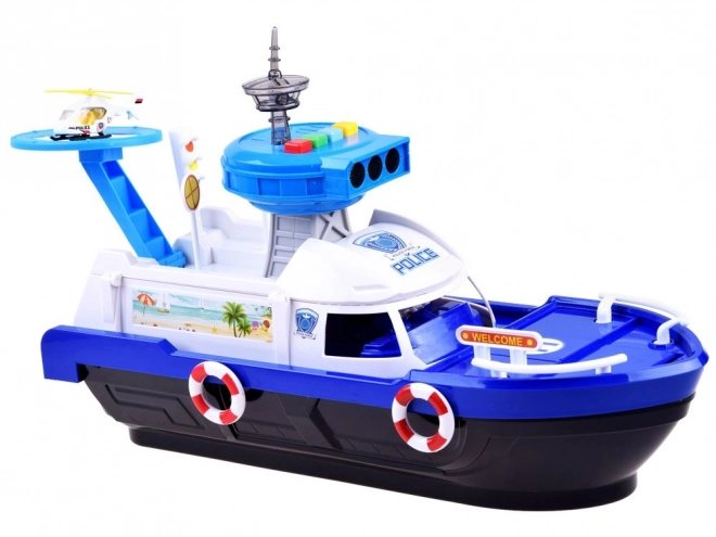 Police Boat and Helicopter Playset