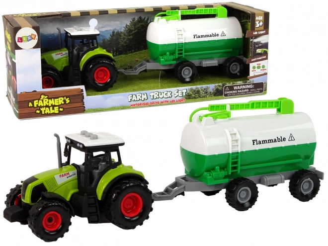 Toy Tractor with Tanker Trailer for Kids