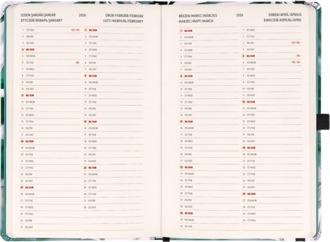 Weekly Planner Monstera Design 2025