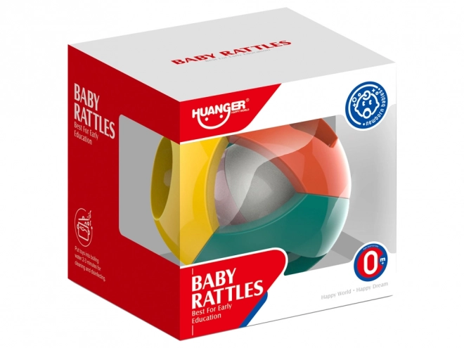 Colorful Rattle Ball with Geometric Shapes for Infants