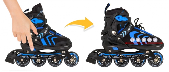 4-in-1 Skates Rollerblades Ice Skates for Kids Size 34-38 Blue