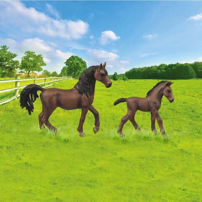 Horse and Foal with Enclosure Toy Set