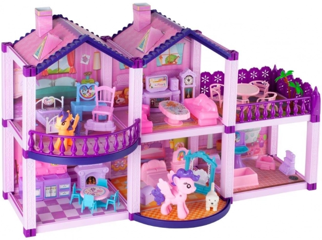 Dollhouse with Ponies Villa