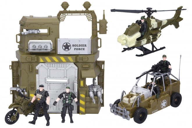 Military Set with Car and Helicopter