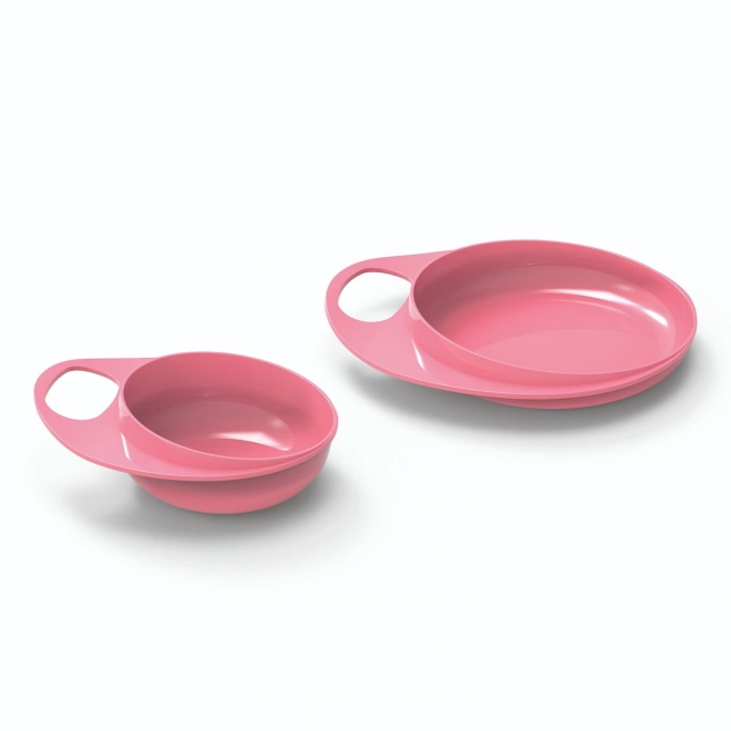 Plate and Bowl Set Pastel Pink