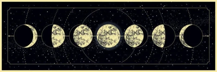 Panoramische puzzel Galaxy Maanfasen 1000 stukjes
