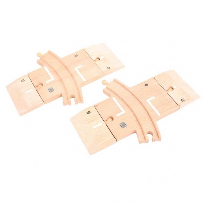 Bigjigs Rail Curved Railway Crossing Set