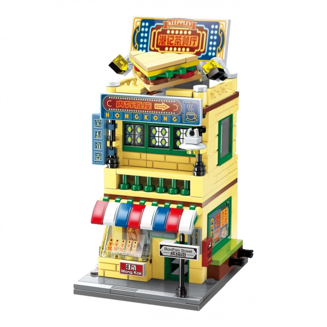 Qman City Corner Hong Kong Restaurant Building Set