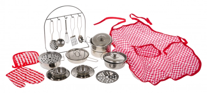 Children's Metal Cookware Set with Accessories