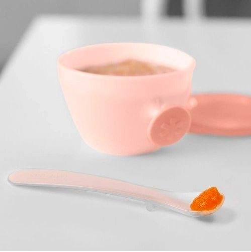 Easy-Feed Spoon Set Grey/Soft Coral