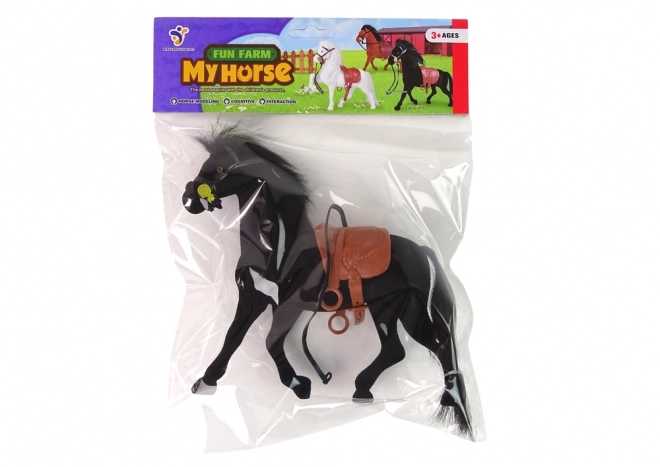 Velvet Black Horse Figurine Farm Set