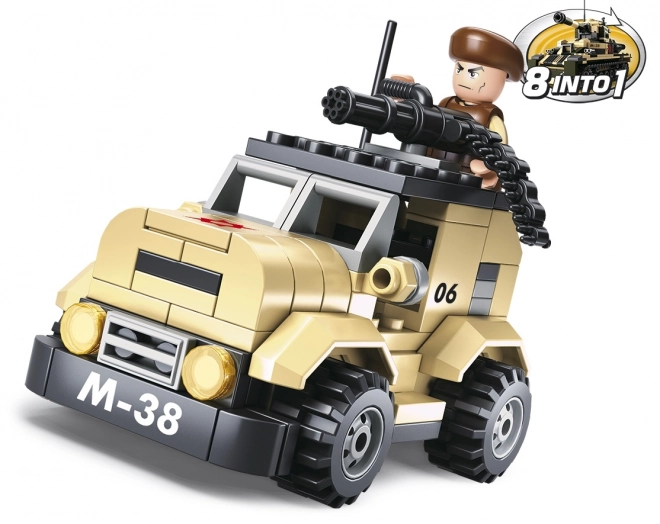 Sluban Army Patrol Car 8in1 Building Set