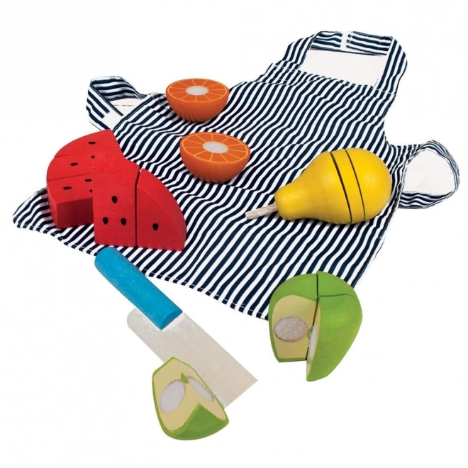 Wooden Cutting Fruit Set with Apron