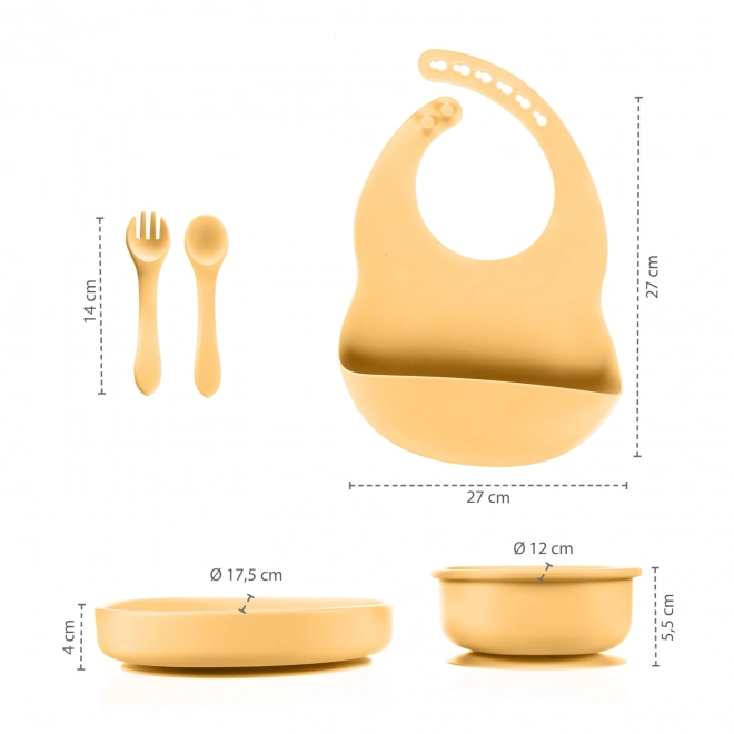 Silicone Baby Dining Set in Mustard Yellow