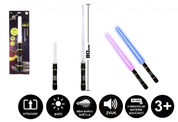Foldable Space Light Saber Toy with Sound and Light Effects