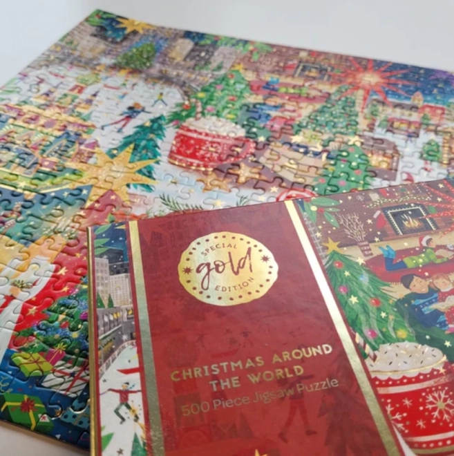 Gibsons Puzzle Special Gold Edition: Christmas Around the World 500 Pieces