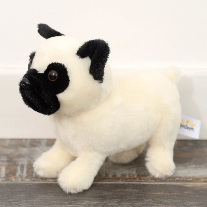 Carlino di peluche bianco 19 cm