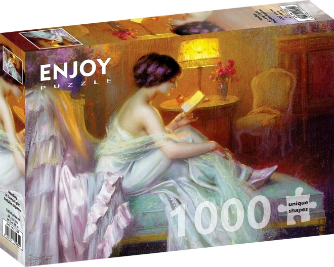 Enjoy Puzzle Reading By Lamp Light 1000 Pieces