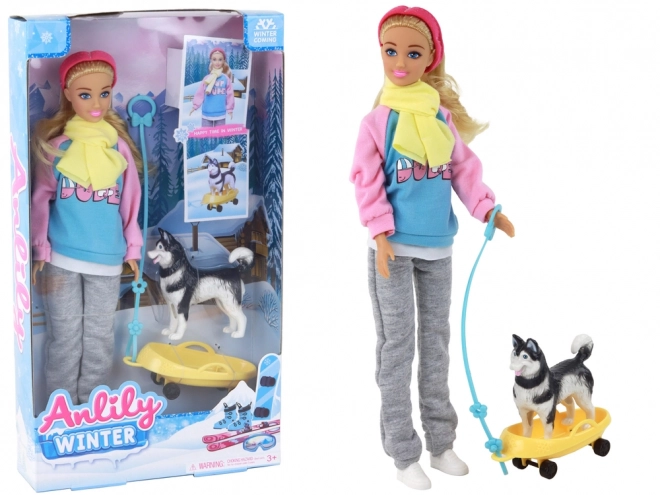 Anlily Doll with Husky Winter Adventure