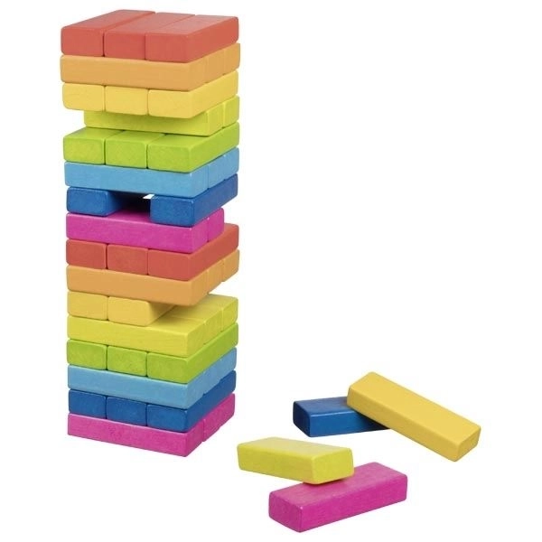 Balancing Wooden Tower Game Rainbow