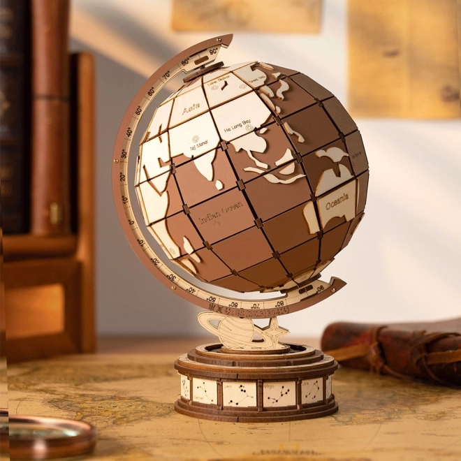 3D Wooden Puzzle - Globe and Wonders of the World