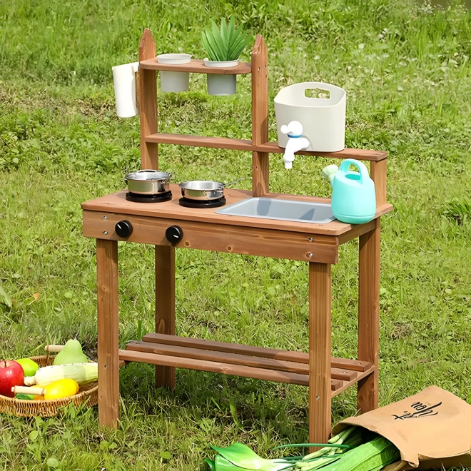 Children's Outdoor Mud Kitchen Made of Fir Wood by Ecotoys