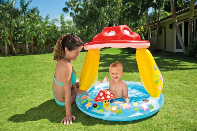 Inflatable Pool with Mushroom Canopy