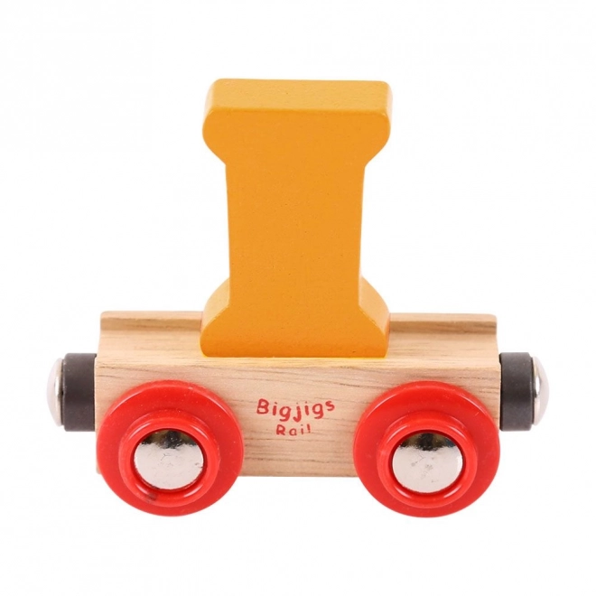 Bigjigs Rail Wooden Train Carriage Letter I